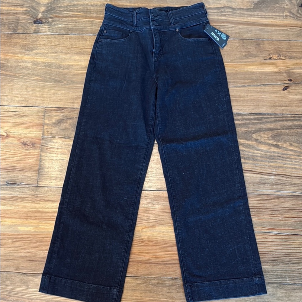 LIVERPOOL Black Denim HI-Rised Wide-Leg Pants